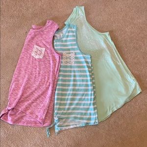 Justice Girls Tank Top Triplet Bundle sz 18 Girls